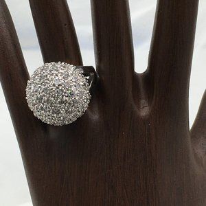 Kiam Family Ring Domed CZ Silver Toned Sz 7